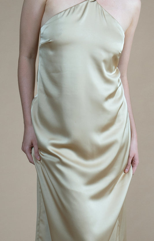 Vestido Cetim Livre - Bege