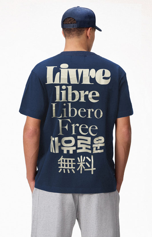 T-shirt básica Livre - Azul.