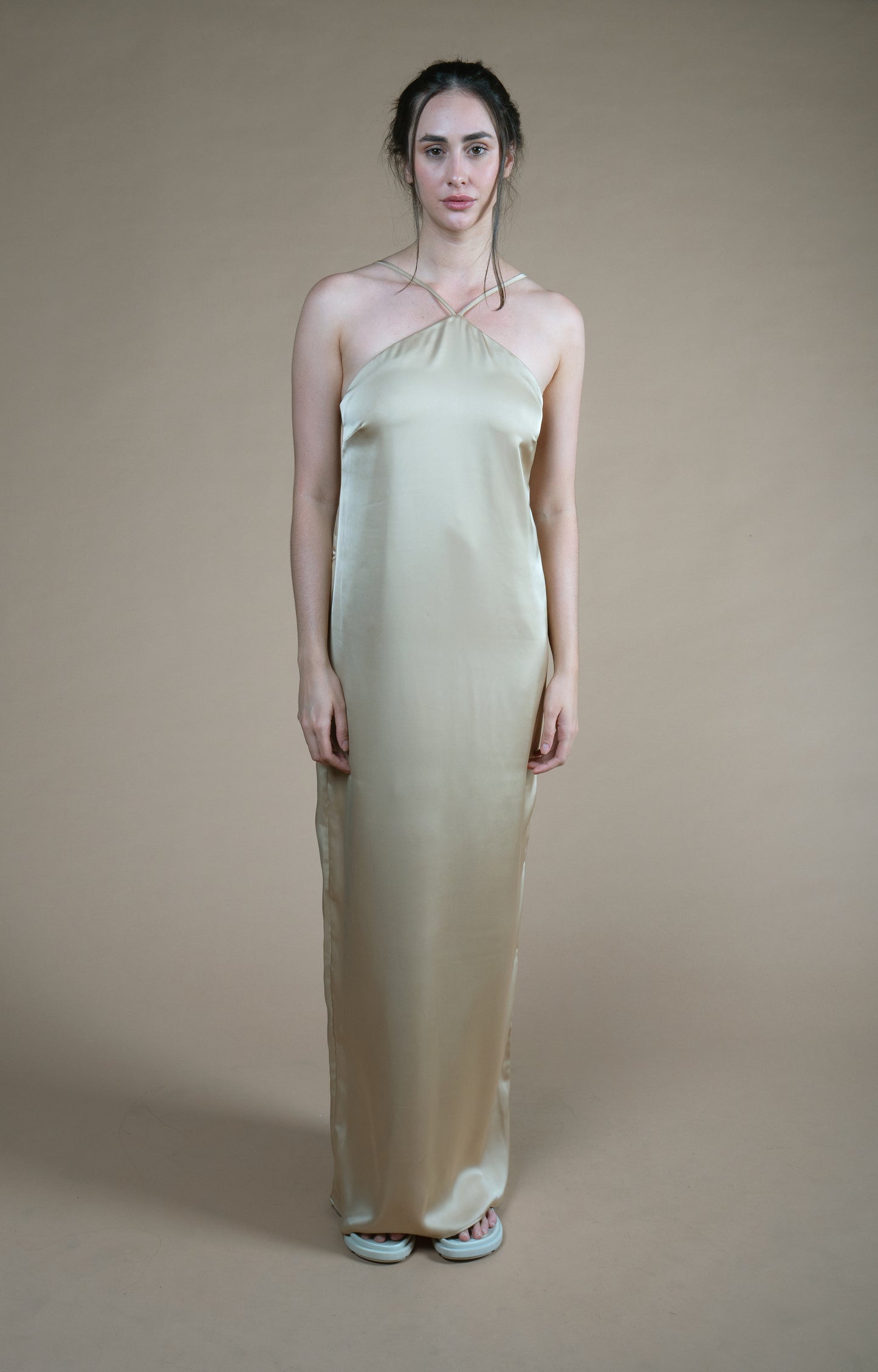 Vestido Cetim Livre - Bege