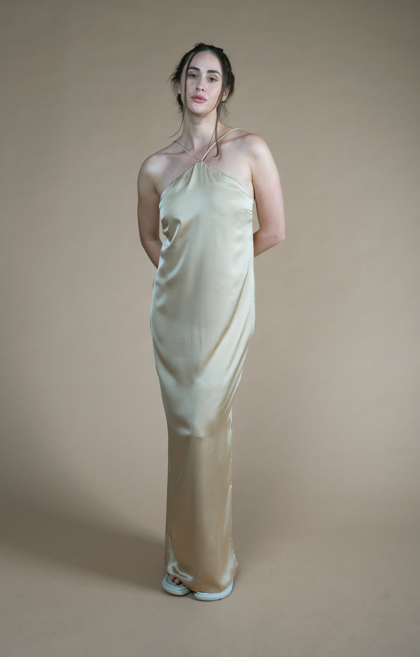 Vestido Cetim Livre - Bege