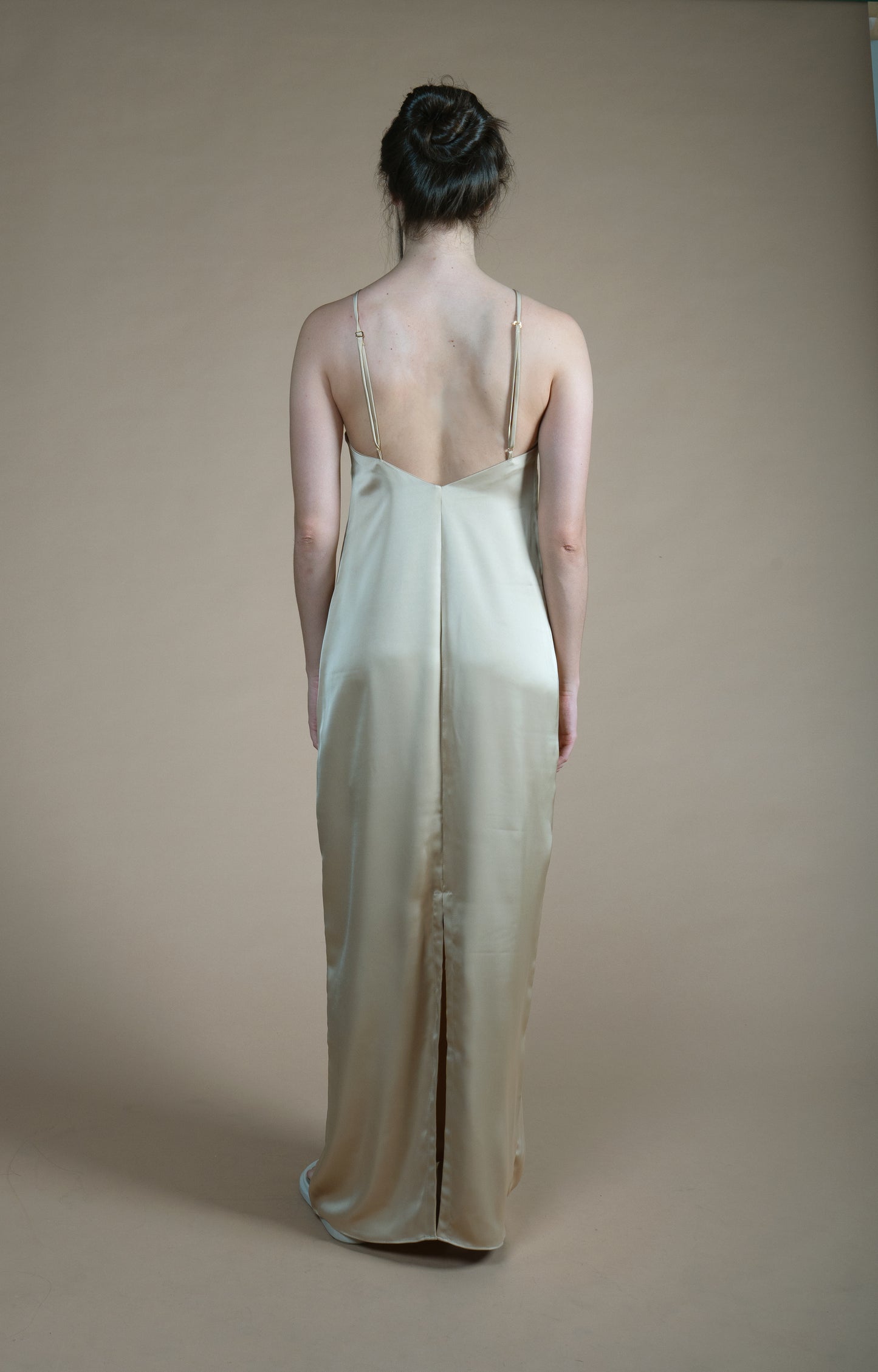 Vestido Cetim Livre - Bege